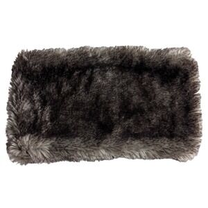 Indigo Knit & Fur Infinity Scarf Brown Green Warm Faux Fur